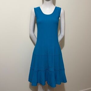 D Exterior Aqua Knitted  Midi Stretch Viscose blend Fairy Dress Size M